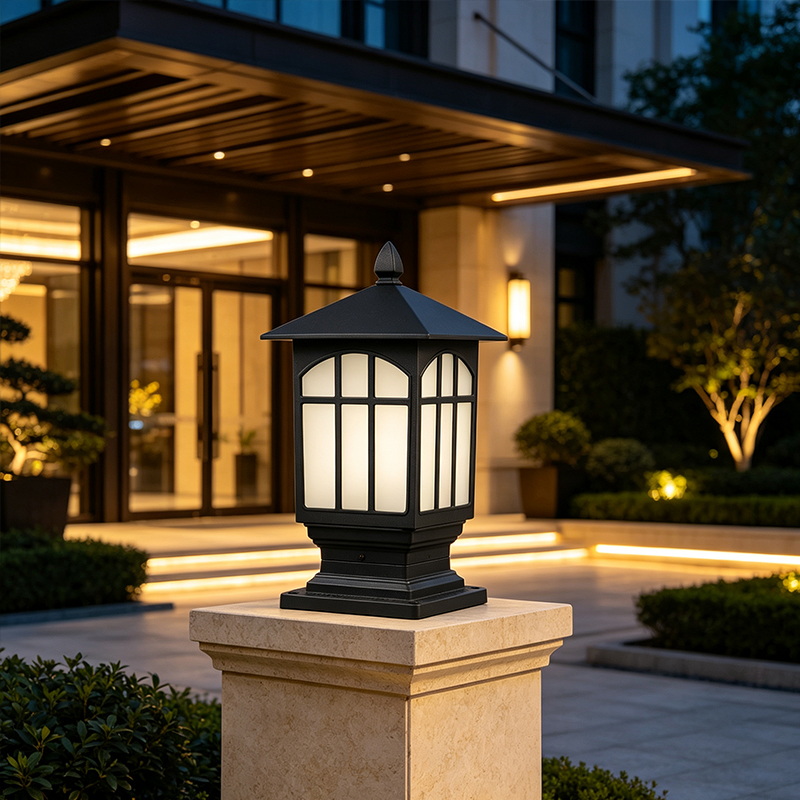 Modern Minimalist IP65 Waterproof Outdoor LED Pillar Lights E27 Garden Villa Wall Column Headlight for Landscape Courtyard Use