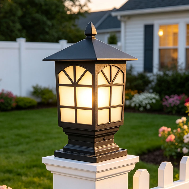European Style Antique Aluminum Column Lamp IP65 Rated LED Outdoor Garden Gate & Landscape Lighting