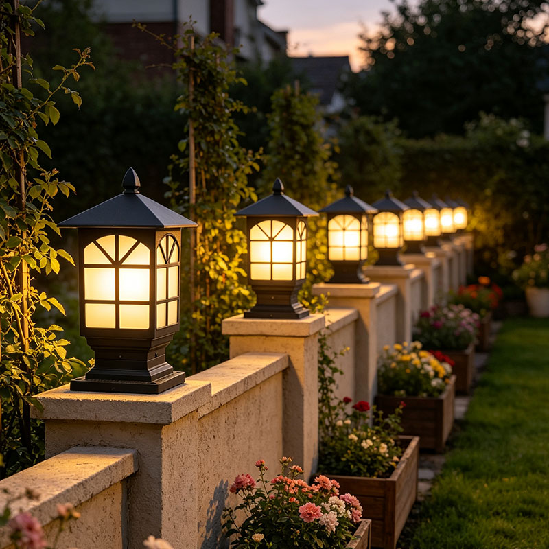 European Style Antique Aluminum Column Lamp IP65 Rated LED Outdoor Garden Gate & Landscape Lighting