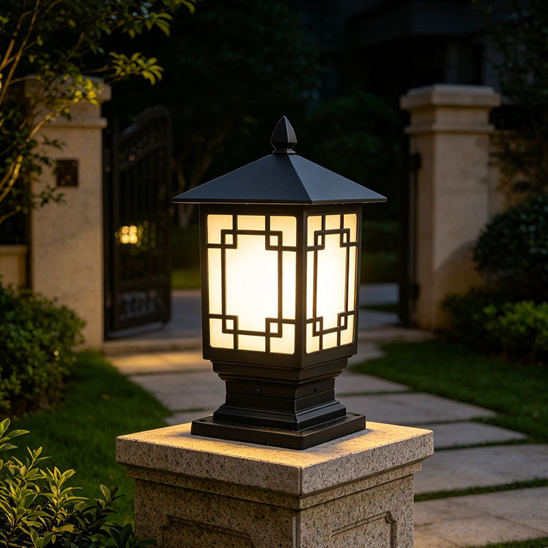 European Style Outdoor Fence Gate Pillar Lamp Waterproof Garden Summer Lamp Post Lights